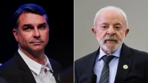 Flávio Bolsonaro e Lula devem participar apenas do último debate do primeiro turno, promovido pela Globo dias antes da eleição (Foto: Getty Images)