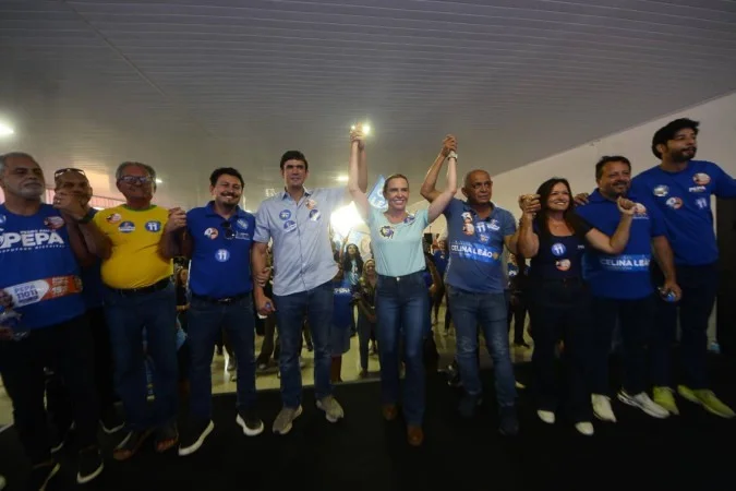 Celina Leão na inauguração do Comitê dos candidatos a deputado distrital Pepa (PP), e federal, Rafael Prudente (MDB) - (crédito: Matheus Oliveira)
